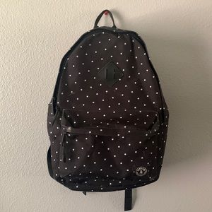 Gently used Black and white polka dot backpack